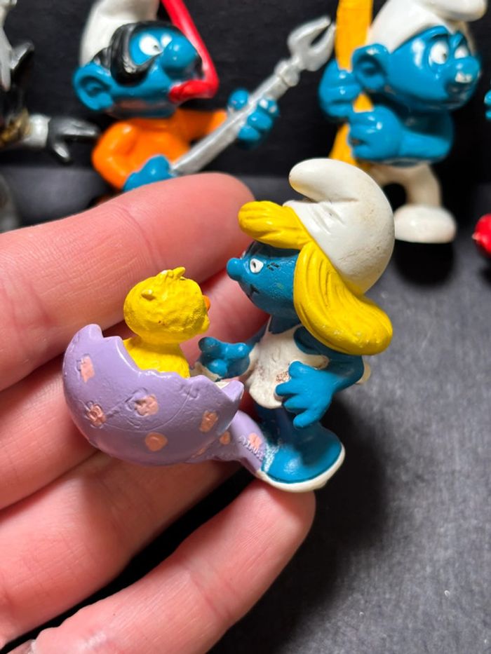 Lot de 5 figurines jouet schtroumpfs peyo schleich vintage - photo numéro 4