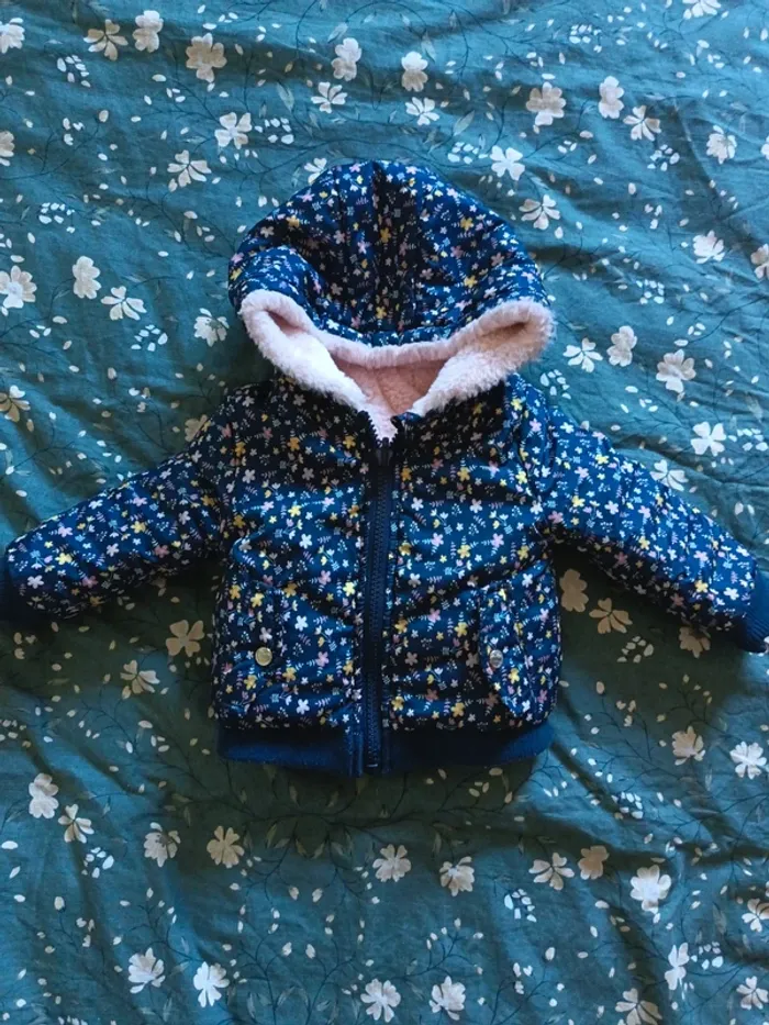 Doudoune réversible bébé fille 6/9 mois - photo numéro 3