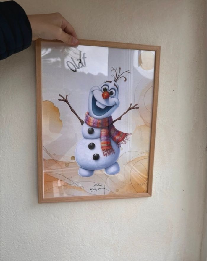 Affiche cadre Olaf de la reine des neiges - format A3 - décoration enfant
