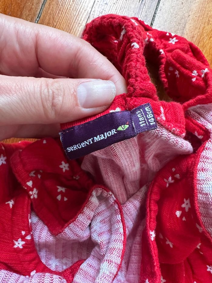 Combi short sergent major rouge à fleur blanche 11a - photo numéro 3