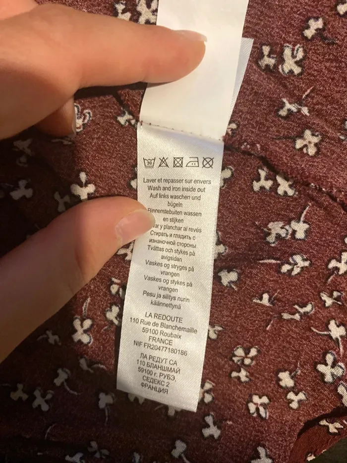 Chemisier bordeaux taille 42 La Redoute - photo numéro 5