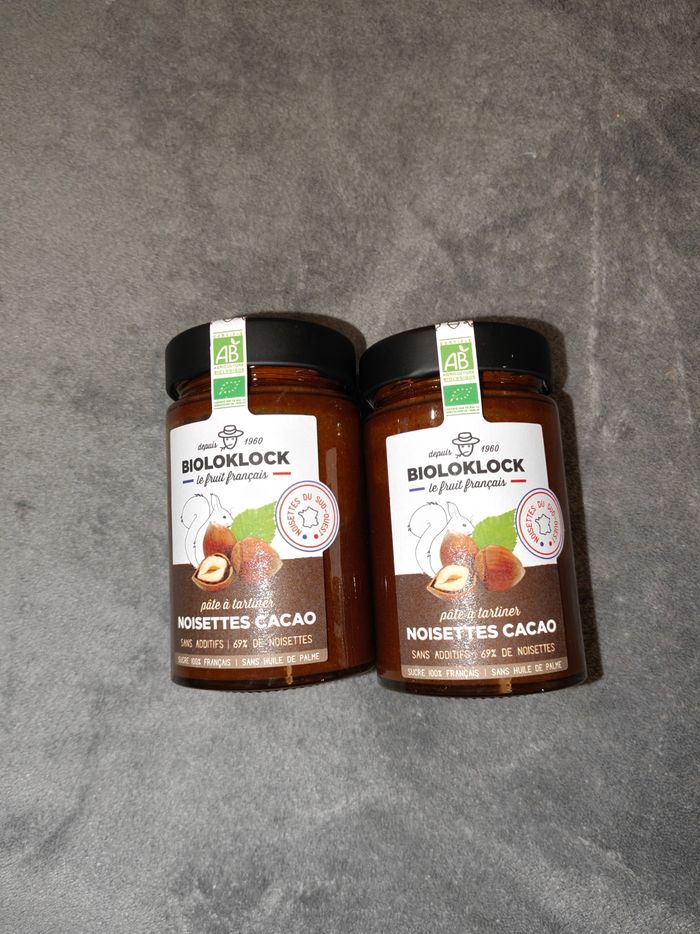 Pâte a tartiner bio, française aux noisettes, 2 pots de 190g