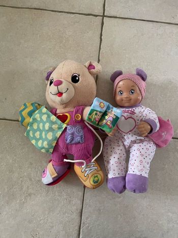 Juliette peluche interactive + poupon