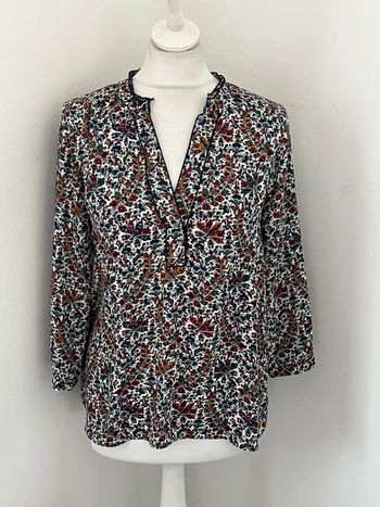 Blouse à motifs col en V Zara M