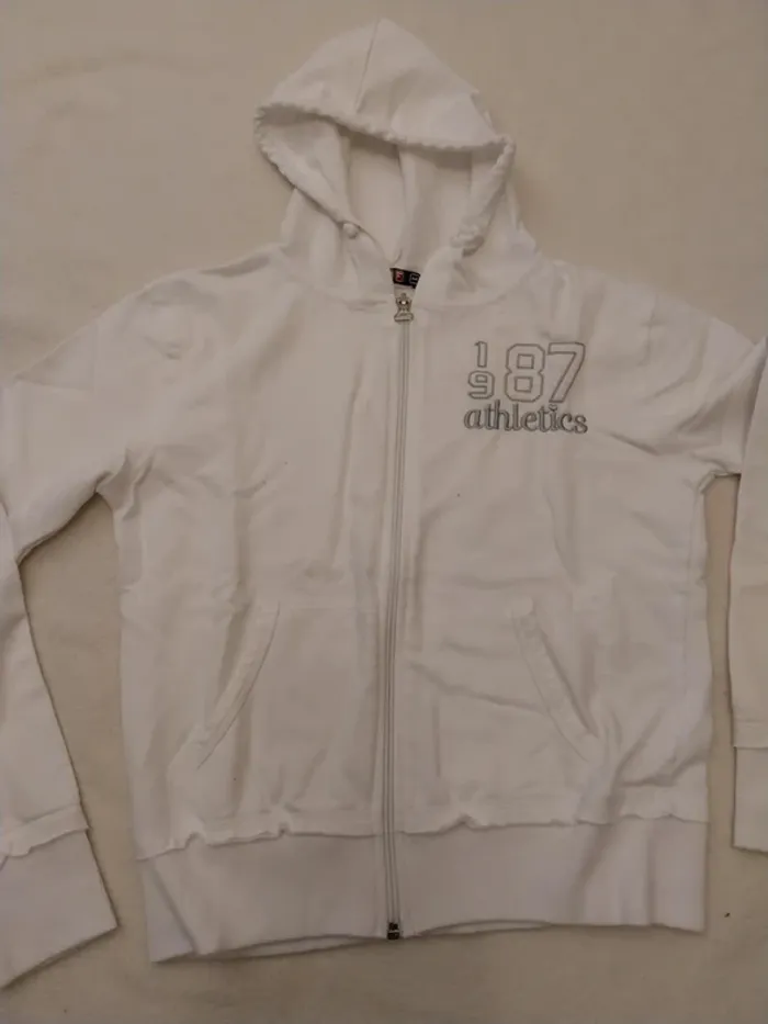 Sweat blanc a capuche T38 - photo numéro 2