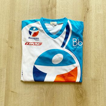 Invesport Bouygues Telecom Sponsor Maillot de Cyclisme Bleu Homme Vintage Vendée (Taille L)