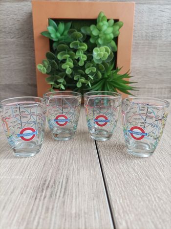 Lot 4 petits verres shot London underground