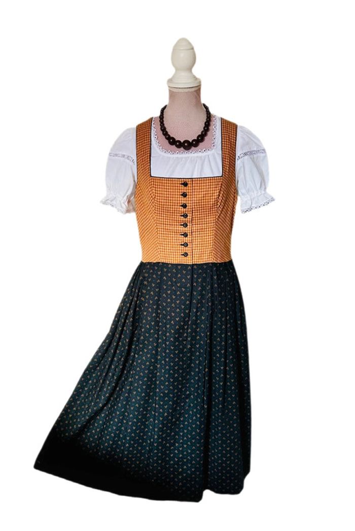 🍁🌿Robe Dirndl vintage artisanale Autrichienne 38/40 Cottagecore Oktoberfest Trachten Long Dress 🌿🍁 - photo numéro 16