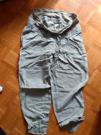 Pantalon H&M vert grossesse maternité T.M