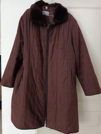 Manteau marron fausse fourrure 50