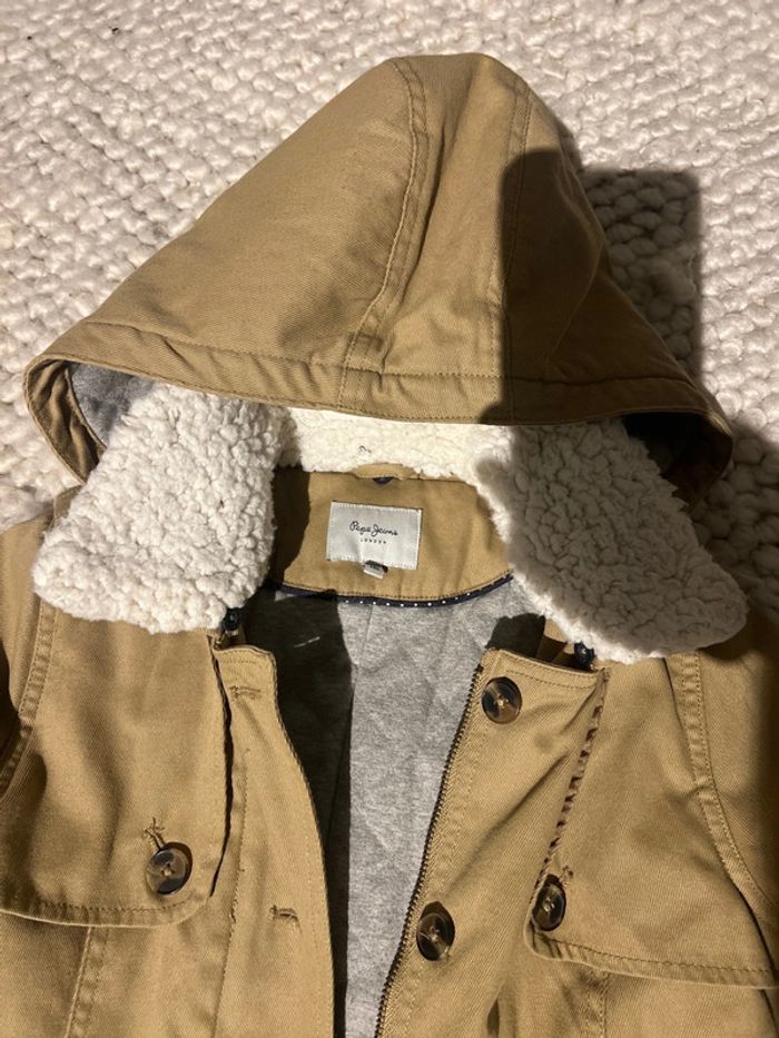 Parka pépé jeans couleur camel 10 ans - photo numéro 2