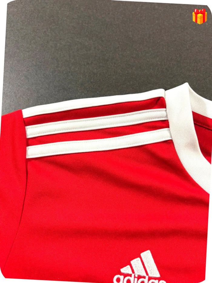 T-shirt Adidas logo brodé rouge et blanc taille XL - photo numéro 3