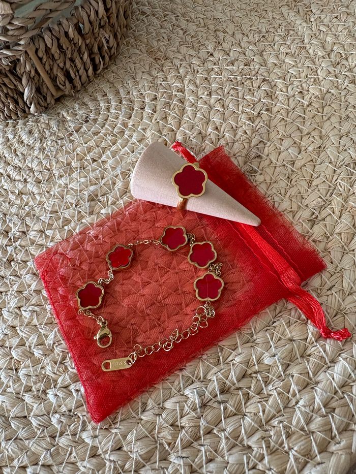 Parure dorée bague et bracelet