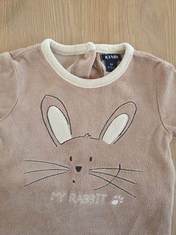 Pyjama 1 mois lapin marron Kiabi - photo numéro 2