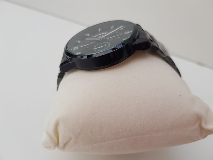 Montre Acier Noir Argenté Diamant Zirconiums Homme - photo numéro 8