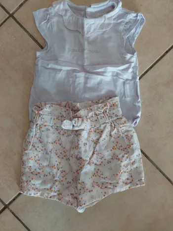 Ensemble Tee-shirt short 6 mois