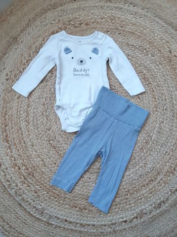 Ensemble body manches longues et legging H&M 62 cm