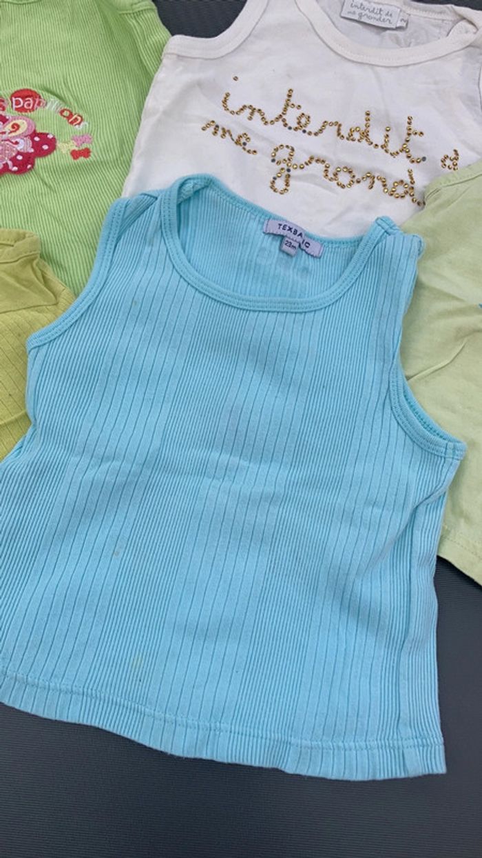 Lot débardeur vêtement bébé fille 24 mois enfant 2 ans garde robe - photo numéro 4
