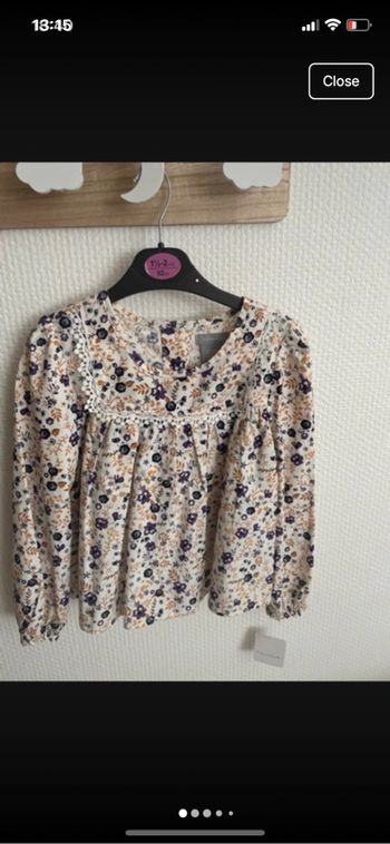 chemise à fleurs pour filles
