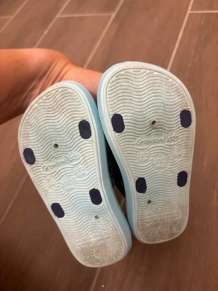 Sandales à lanière scratch bleu - photo numéro 4