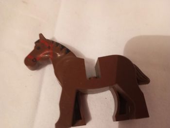 Figurine lego cheval marron
