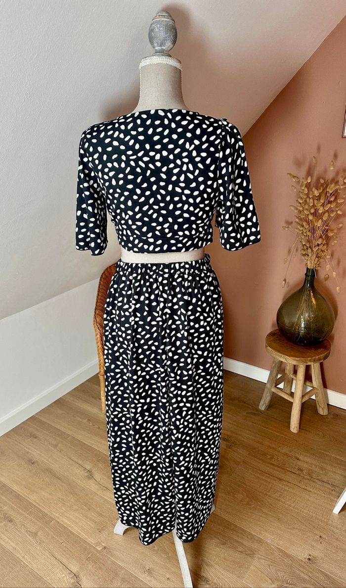 💜 Ensemble boléro & jupe blanc & noir à pois shein taille S 💜 - photo numéro 6