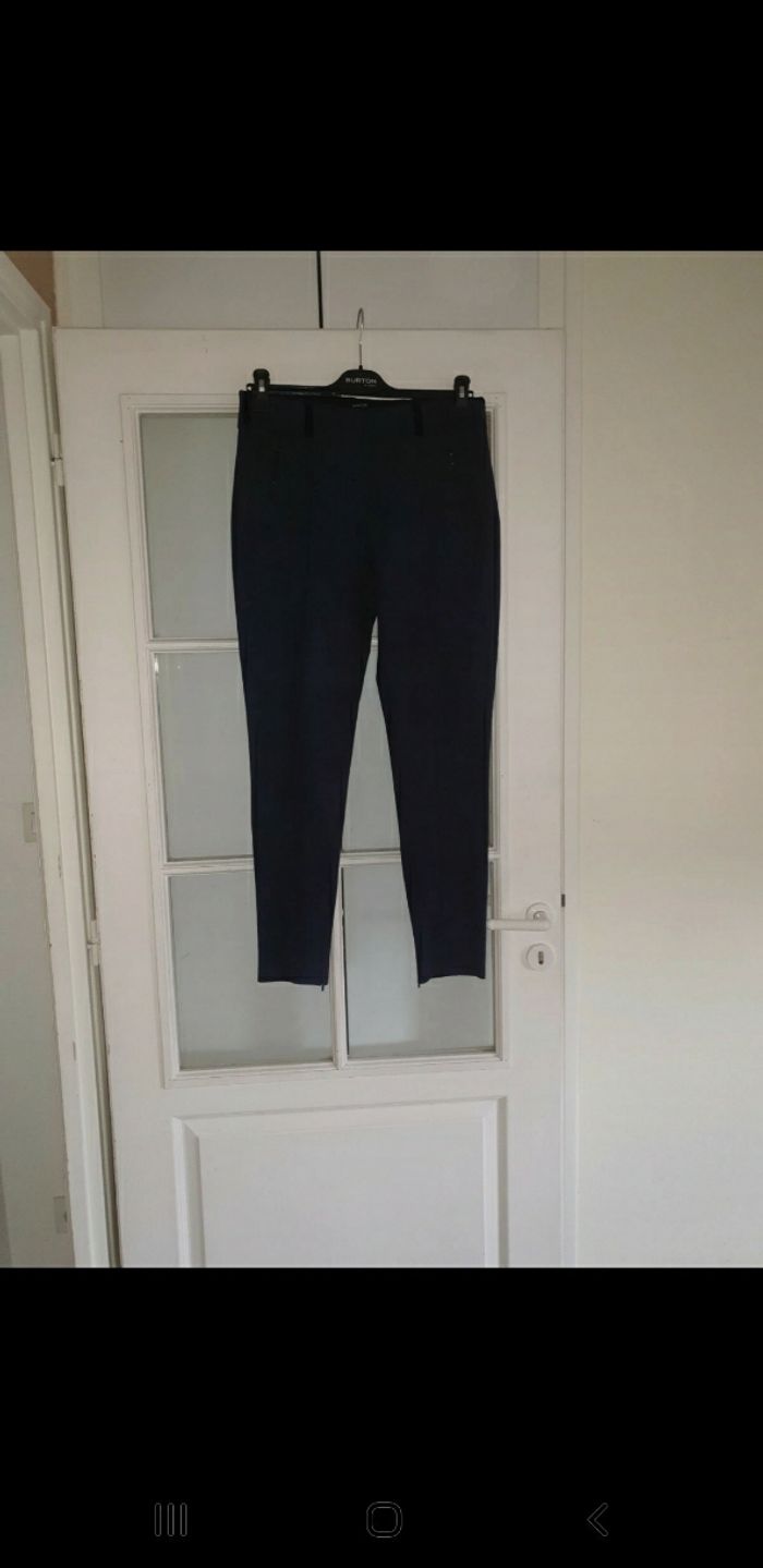 Pantalon effet velour marine