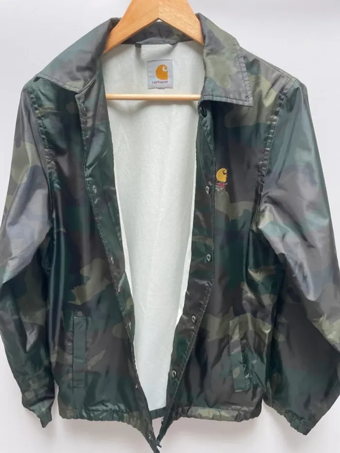 Carhartt Waterproof Veste imperméable nylon windbreaker coupe-vent Camo Mens S - photo numéro 9