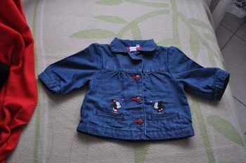 Veste en jean Mickey Minnie 6 mois fille