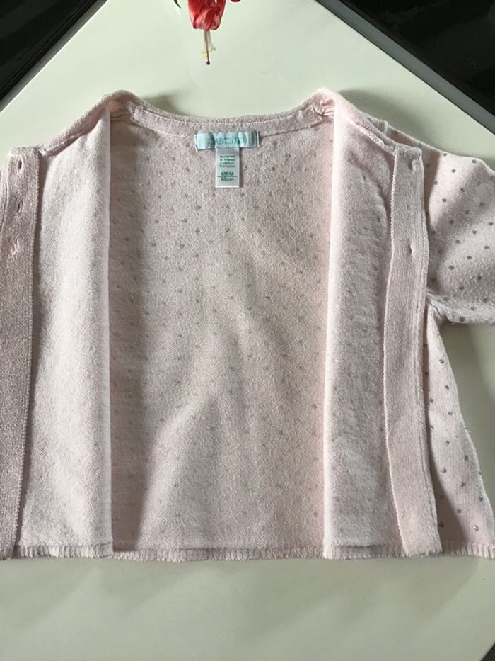 Gilet rose à pois argentés Obaibi - photo numéro 2