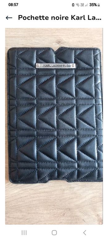 Pochette ordinateur lagerfield cuir noir