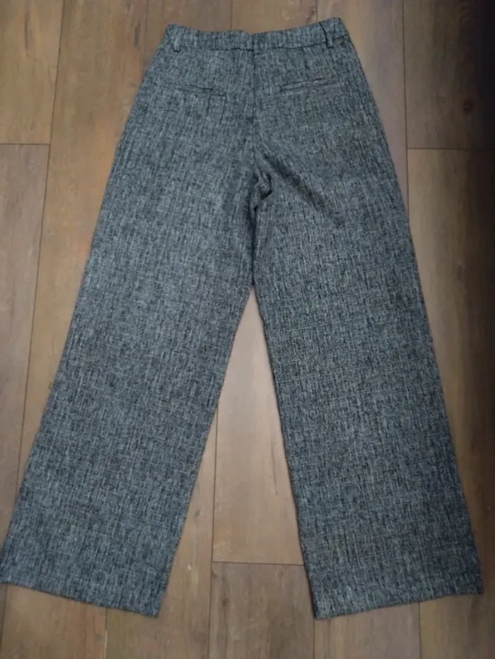 Pantalon Vila T38 – maille épaisse, coupe large oversize gris chiné - photo numéro 7