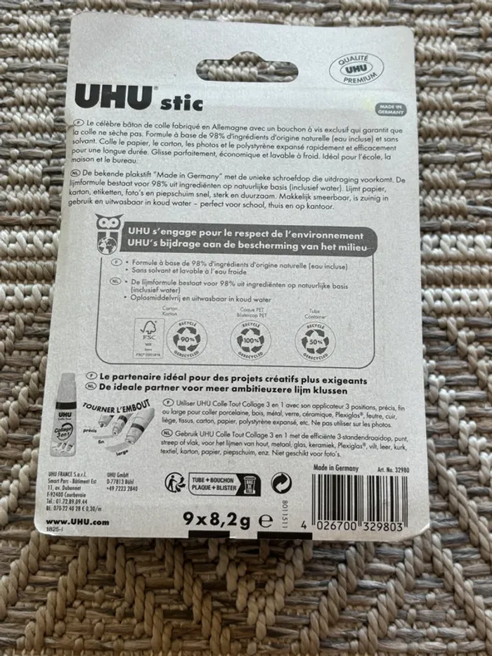 Lot de 3 Colles UHU stic 8,2g x9 - photo numéro 3