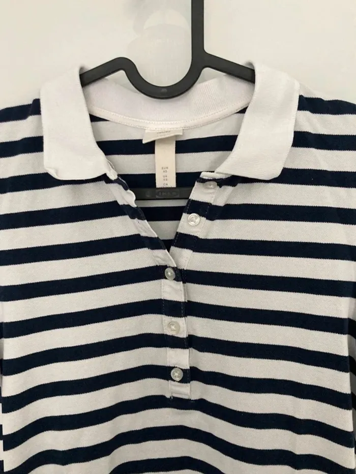 Polo a rayures blanc et bleu - photo numéro 2