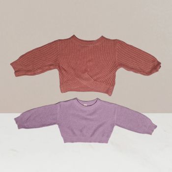 Pulls en laine shein rose & lila taille 5 ans
