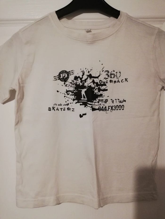 Tee-shirt blanc skate 8 ans - photo numéro 2