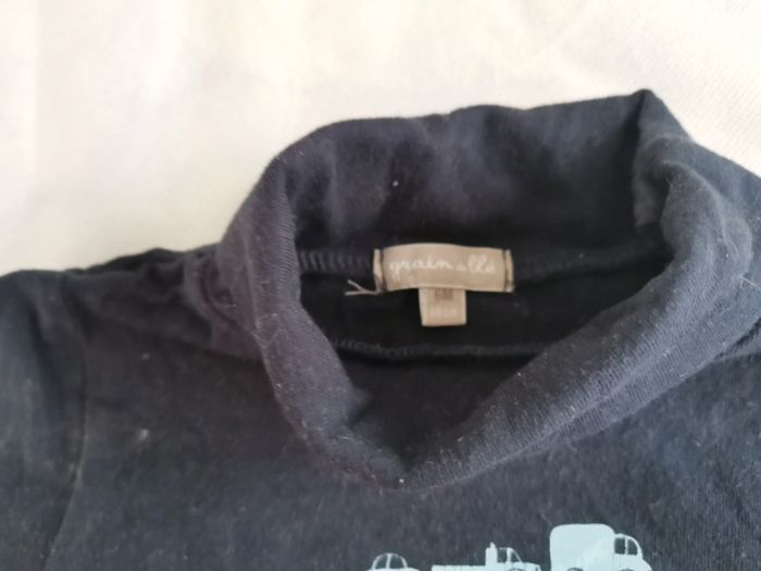 Lot 2 bodies col roulé bleus grain de blé 6 mois - photo numéro 6