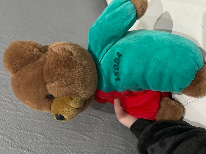 Ours brun habillé bi colores imprimé publicitaire - photo numéro 2