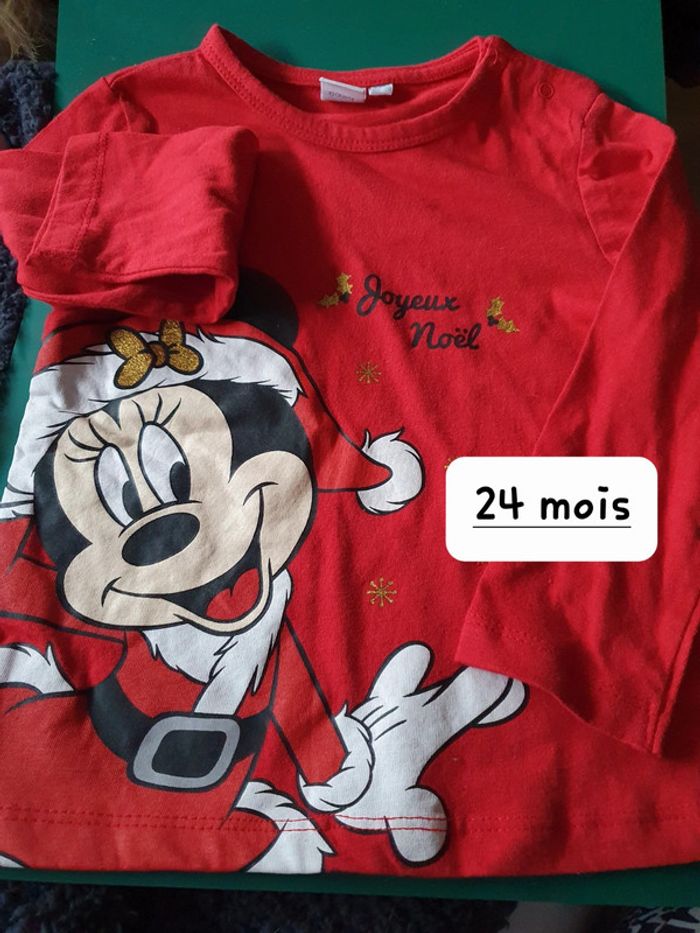 Tee shirt minnie noel manches longues 12 mis