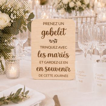 Panneau de mariage gobelet