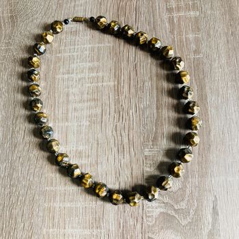 Collier en perles vintage | marron 🌸