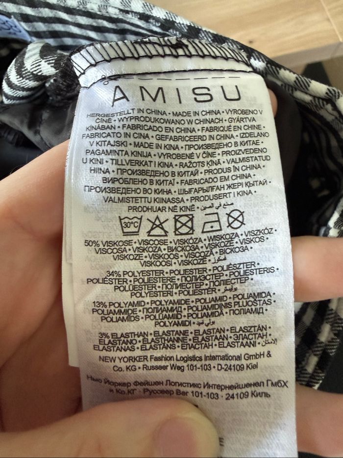 Pantalon à carreaux noir blanc  amisu taille 38 M - photo numéro 5