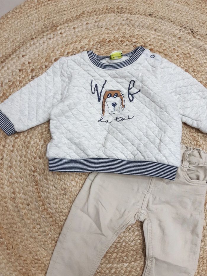 Tenue pull et pantalon 74 cm - photo numéro 2
