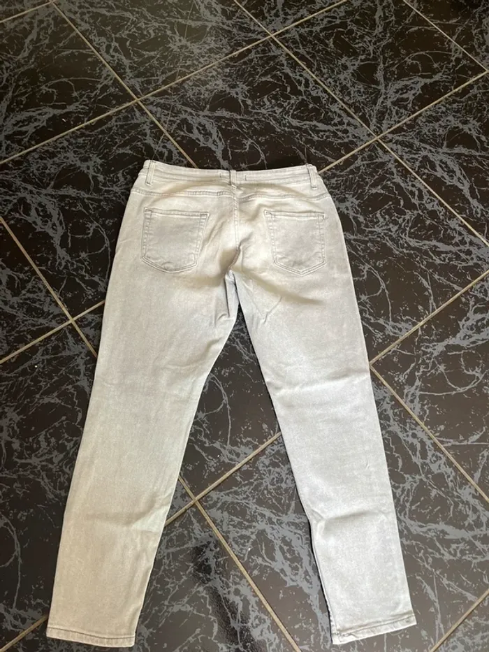 Jean gris troué slim L - photo numéro 5
