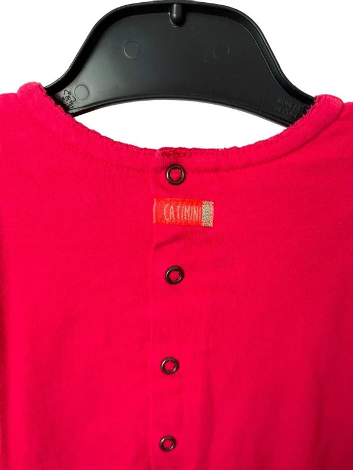 Robe fuchsia à manches longues motif paysage - Catimini 12 mois - photo numéro 3