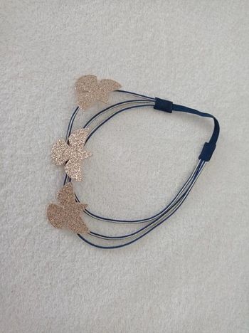 Headband élastique bleu marine et doré neuf Obaïbi