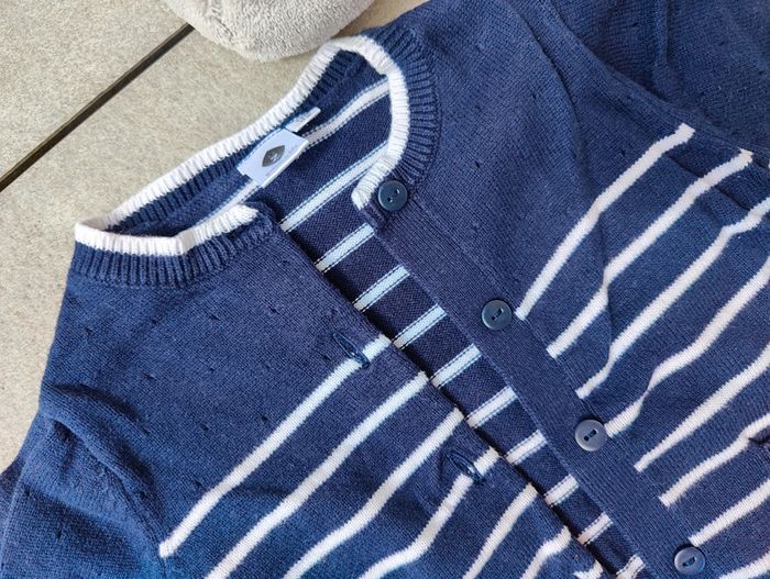 Gilet fille rayé grain de blé 12 mois - photo numéro 3