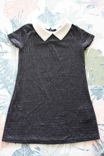 Robe noire type Lurex avec col Claudine en 3 ans de Liberto