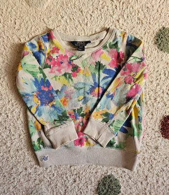 Pull léger fleuri col rond Polo Ralph Lauren fille 4 ans