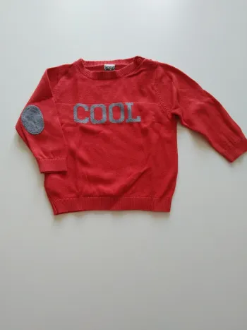 pull rouge en maille tape a l'oeil garcon 12 mois